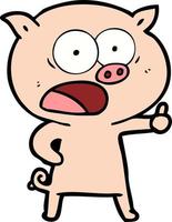 Vector pig character in cartoon style