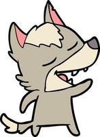 Vector wolf character in cartoon style