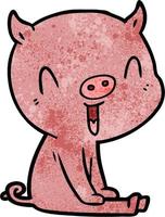 Vector pig character in cartoon style