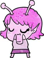 Vector alien character in cartoon style