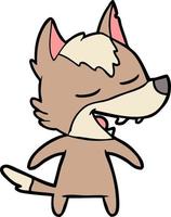 Vector wolf character in cartoon style