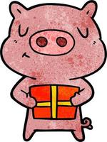 Vector pig character in cartoon style