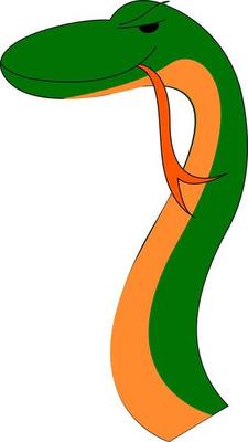 A poisonous green snake vector or color illustration