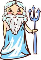 Poseidon God, illustration, vector on white background