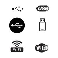 icono wifi usb aislado sobre fondo blanco vector