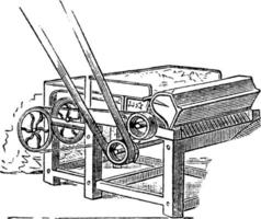 Cotton Engine or Cotton Gin, vintage illustration. vector