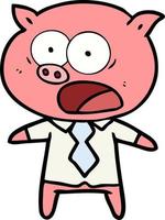 Vector pig character in cartoon style