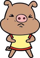 Vector pig character in cartoon style