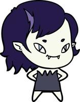 Vector vampire girl character in cartoon style