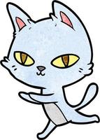 personaje de gato vectorial en estilo de dibujos animados vector