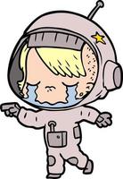 personaje de astronauta vectorial en estilo de dibujos animados vector