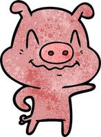 Vector pig character in cartoon style