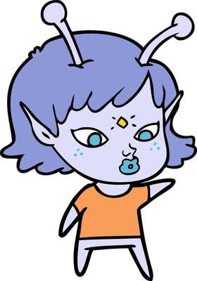 Vector alien character in cartoon style