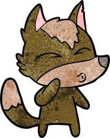 Vector wolf character in cartoon style