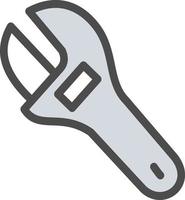 Construction wrench tool, illustration, vector on a white background.