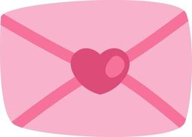 carta de amor rosa, ilustración, vector, sobre un fondo blanco. vector