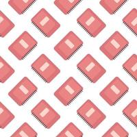 Red notebook ,seamless pattern on white background. vector