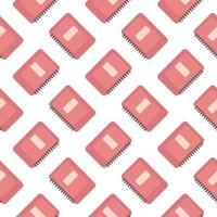 Red notebook ,seamless pattern on white background. vector