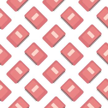 cuaderno rojo, patrón sin costuras sobre fondo blanco. vector