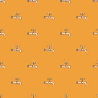 Water tap ,seamless pattern on orange background. vector