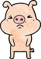 Vector pig character in cartoon style