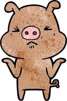 Vector pig character in cartoon style