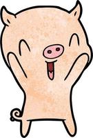 Vector pig character in cartoon style