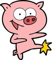 Vector pig character in cartoon style