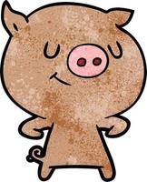 Vector pig character in cartoon style