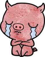 Vector pig character in cartoon style