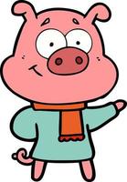 Vector pig character in cartoon style