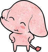 personaje de elefante vectorial en estilo de dibujos animados vector