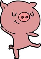 Vector pig character in cartoon style