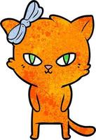 personaje de gato vectorial en estilo de dibujos animados vector