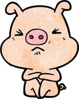 Vector pig character in cartoon style