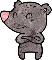 personaje de oso vectorial en estilo de dibujos animados vector