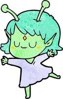 Vector alien character in cartoon style