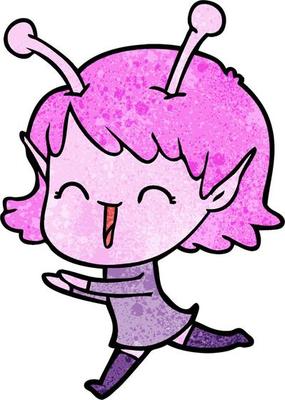 Vector alien character in cartoon style