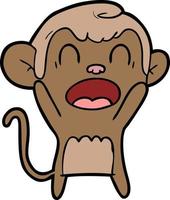 Cartoon monkey yawning vector