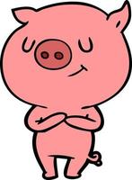 Vector pig character in cartoon style