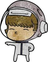 Vector astronaut character in cartoon style