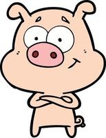 Vector pig character in cartoon style