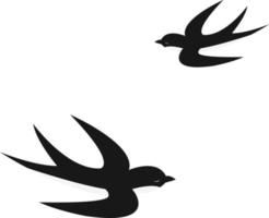 Swallows flying, illustration, vector on white background.