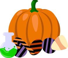 Big pumpkin, illustration, vector on white background.