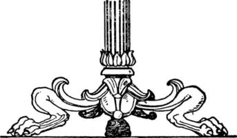 base de candelabro antiguo, ilustración vintage. vector