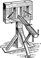 Catapult, vintage illustration. vector