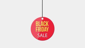 black friday Sale discount hanging with rope badge. paper tag label animation. Sale concept. video