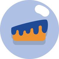 Slice of bakery cake, illustration, vector on a white background.