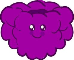 Purple cute raspberry, illustration, vector on white background