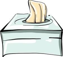 White tissue box, illustration, vector on white background.